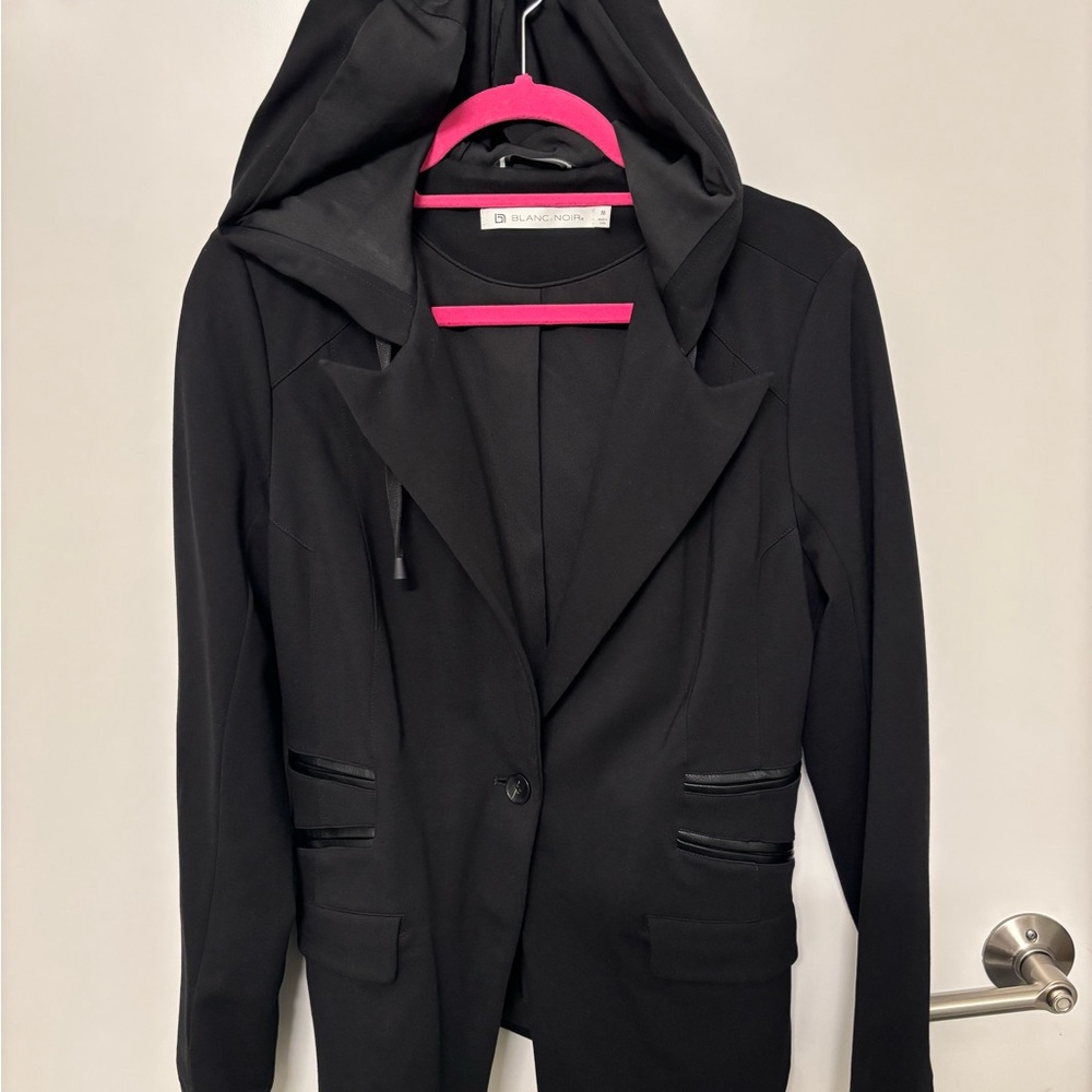 Black Hooded Blazer by [Brand]